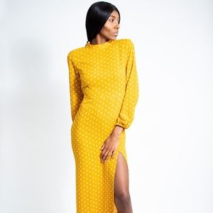 POLKA DOT  MAXI DRESS WITH SLIT